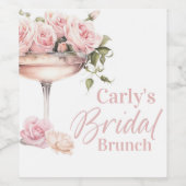 Bridal Brunch, Bridal shower, floral, elegant Weinetikett (Einzelnes Label)