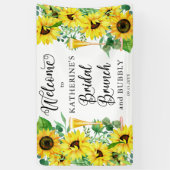 Bridal Brunch & Bubbly Showdusche Boho Sonnenblume Banner (Vertikal)