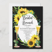 Bridal Brunch Bubbly Sunblumen Eukalyptus Floral Einladung (Vorderseite)