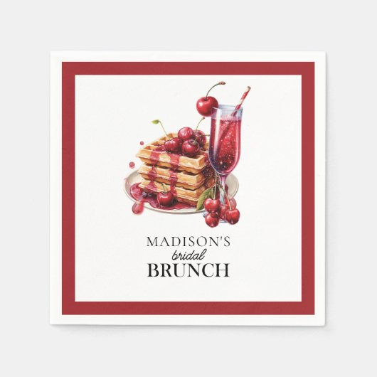 Bridal Brunch Cherry Celebration Custom Serviette (Vorderseite)