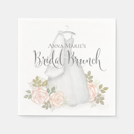 Bridal Brunch Elegantes einfaches florales Moderne Serviette (Vorderseite)