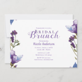 Bridal Brunch Frühlingsblumen Lila florale Moderne Einladung