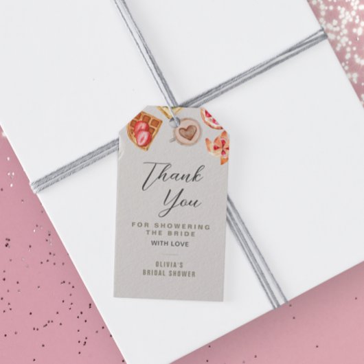 Bridal Brunch Illustrations Grayish Vielen Dank Geschenkanhänger