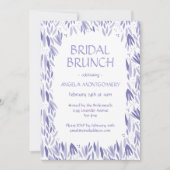 Bridal Brunch Lavendel Blätter Muster Einladung (Vorderseite)