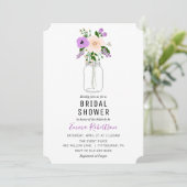 Bridal Brunch Lila Bouquet Dusche Einladung (Stehend Vorderseite)