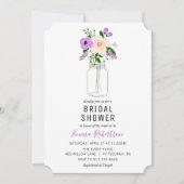 Bridal Brunch Lila Bouquet Dusche Einladung (Vorderseite)