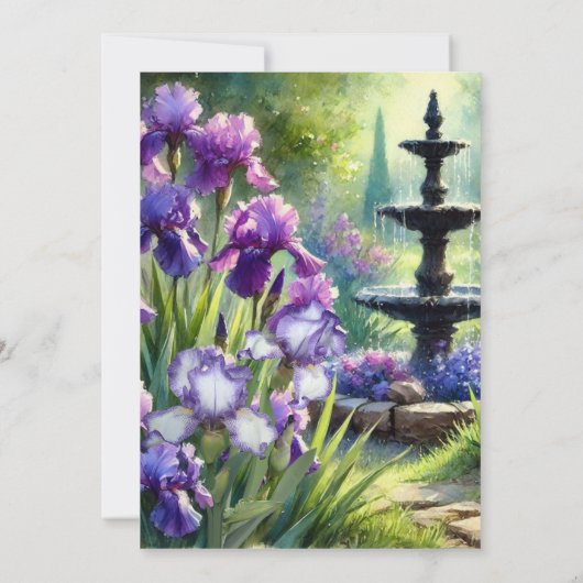 Bridal Brunch Lila Irises Einladung (Rückseite)