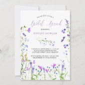 Bridal Brunch Lila Wildblume Dainty Floral Einladung (Vorderseite)