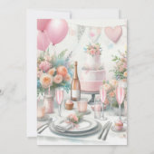 Bridal Brunch mit rosa Einladung (Rückseite)