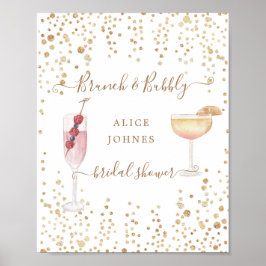 Bridal-Brunch mit vergoldeten Cocktails in Gold Gl Poster