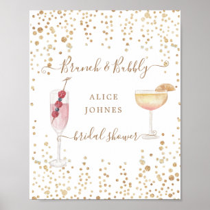 Bridal-Brunch mit vergoldeten Cocktails in Gold Gl Poster