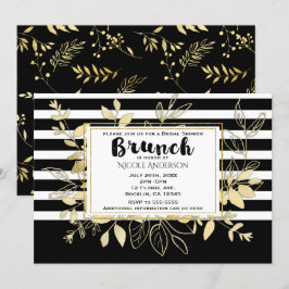 Bridal BRUNCH, Moderner Schwarzer Glamour Einladung