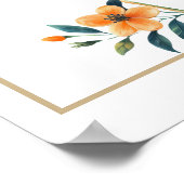 Bridal Brunch Orange Polterabend Begrüßungszeichen Poster (Ecke)