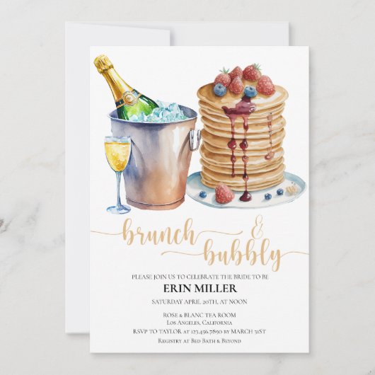 Bridal Brunch | Pancake Einladung (Vorderseite)