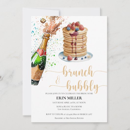 Bridal Brunch | Pancake Einladung (Vorderseite)