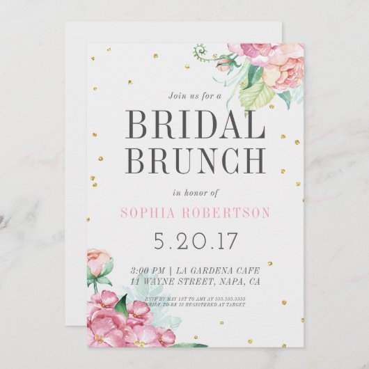 Bridal Brunch Party Einladung (Vorne/Hinten)