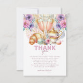 Bridal Brunch Pastell Pink Glitzer Gold Dankeskarte (Vorderseite)