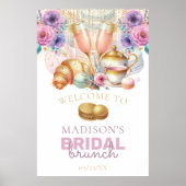 Bridal Brunch Pastell Pink Gold Custom Willkommen Poster (Vorne)