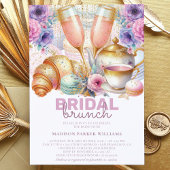 Bridal Brunch Pastell Pink Türkis Gold Glitzer Einladung