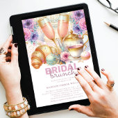 Bridal Brunch Pastell Pink Türkis Gold Glitzer Einladung