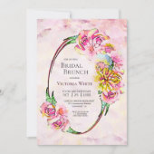 Bridal Brunch Pink Floral Watercolor Einladung (Vorderseite)