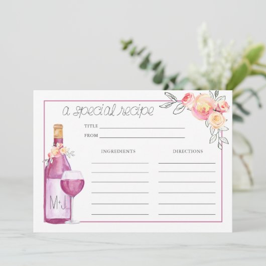 Bridal Brunch Rezept Card (Stehend Vorderseite)