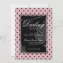 Bridal-Brunch rosa schwarze Polka-Punkte Save the 