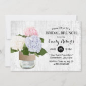 Bridal Brunch Rustic Hydrangea Floral Mason Jar Einladung (Vorderseite)