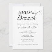 Bridal Brunch | Schwarz-Weiß-Brautparty Einladung (Vorderseite)