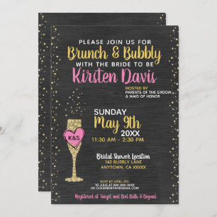 Bridal Brunch und Bubbles Brautparty Einladung