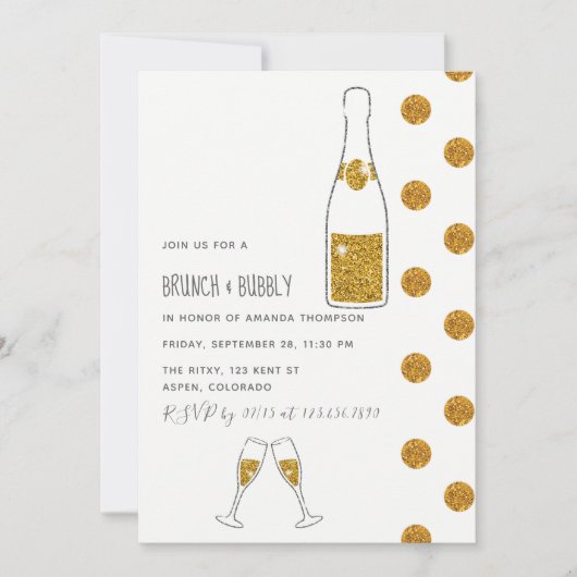 Bridal Brunch und Bubbly Polterabend Einladung (Vorderseite)