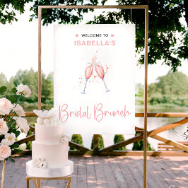 Bridal Brunch Wasserfarbe Blush Begrüßungszeichen Poster