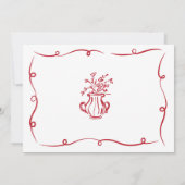 Bridal Brunch Whimsical Hand Drawing Foto Französi Einladung (Rückseite)