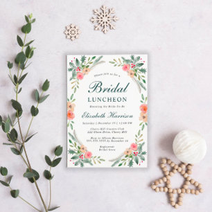 Bridal Christmas Luncheon Floral Watercolor Einladung
