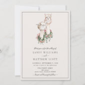 Bridal Couple Llama Einmalige Hochzeit Einladung (Vorderseite)