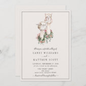 Bridal Couple Llama Einmalige Hochzeit Einladung (Vorne/Hinten)