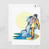 Bridal Couple on Beach Postkarte (Vorne/Hinten)
