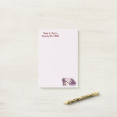 Bridal Couple Silhouette Herz in Sand Wedding Post-it Klebezettel (Auf Schreibtisch)