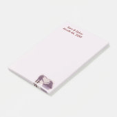 Bridal Couple Silhouette Herz in Sand Wedding Post-it Klebezettel (angewinkelt)