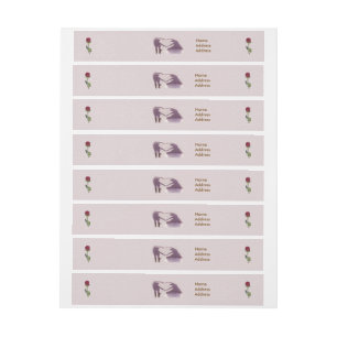 Bridal Couple Silhouette Herz in Sand Wedding Rundum-Adressaufkleber