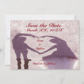 Bridal Couple Silhouette Herz in Sand Wedding Save The Date (Vorderseite)