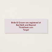 Bridal Couple Silhouette Herz Sand Registrierungsk (Rückseite)