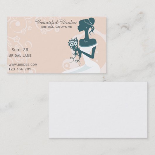 Bridal Couture, Bridal Wear, Hochzeitskleidung Visitenkarte (Vorne/Hinten)