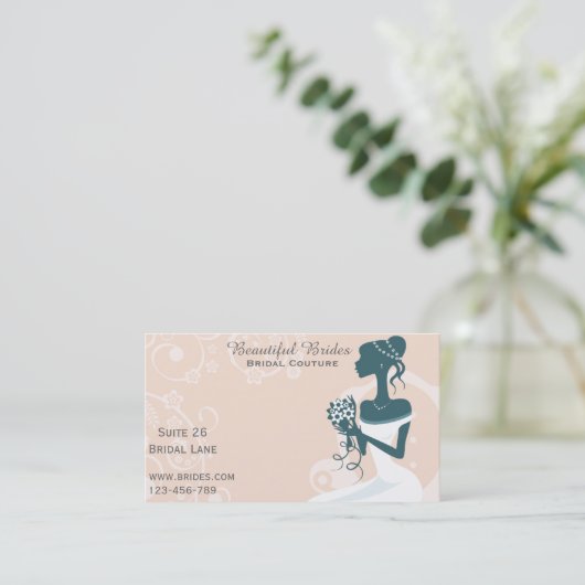 Bridal Couture, Bridal Wear, Hochzeitskleidung Visitenkarte (Stehend Vorderseite)