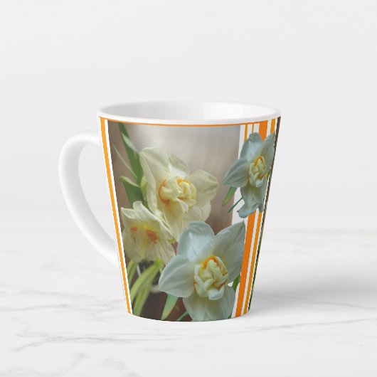 Bridal Crown Daffodils Design Latte Tasse (Linke Ecke)