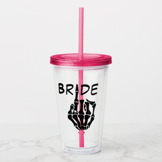 Bridal Cup - Skeleton Ring Finger Bridal Tumbler Acryltrinkbecher (Vorderseite)
