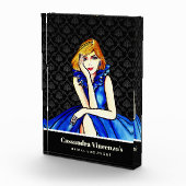 Bridal Dark Royal Blue Cocktail Gown Black Damask Fotoblock (Rechts)