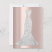 Bridal Dress Spark Rose Pastell Rosa Rose Diamond Einladung (Rückseite)