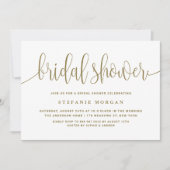 Bridal-Dusche aus Gold und Weiß Einladung (Vorderseite)