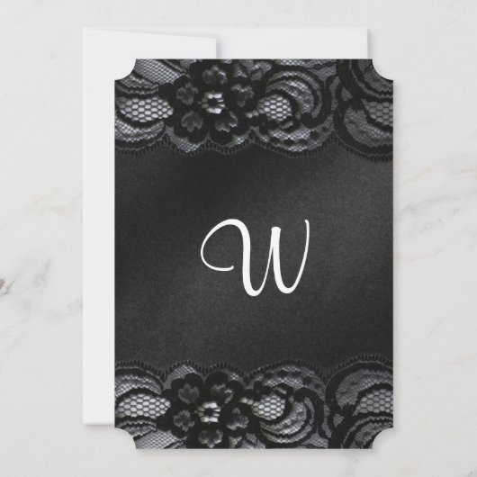 Bridal Dusche Einladung Black Lace and Satin (Rückseite)